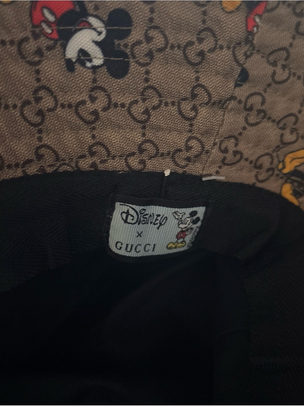 Gucci Disney Brown Beige Monogram Mickey Mouse Bucket Hat - Picture 6 of 6